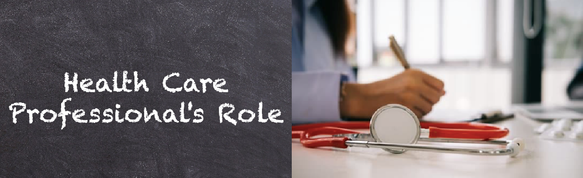 Health care professional writing with stethoscope on desk