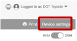 Tidepool device settings