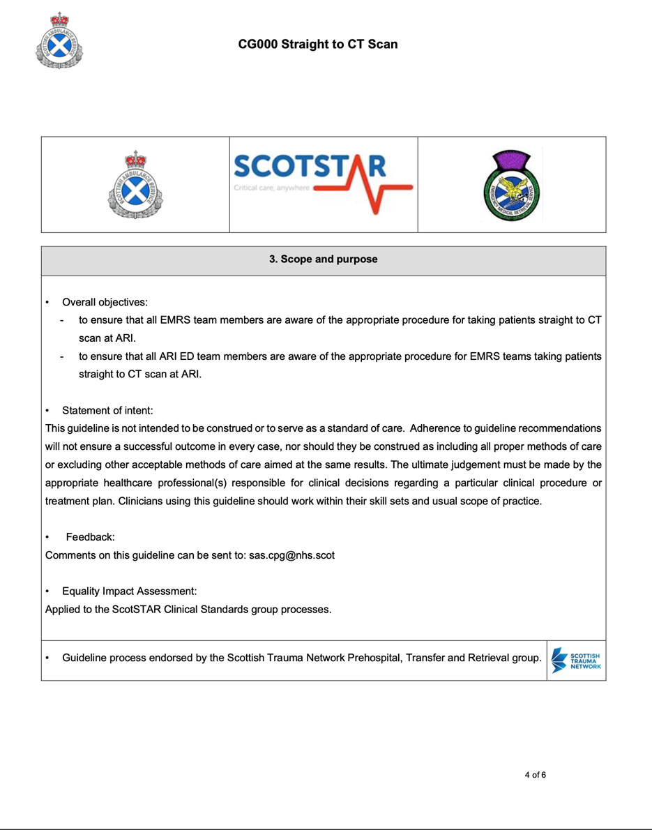 Straight to CT scan protocol - part 4