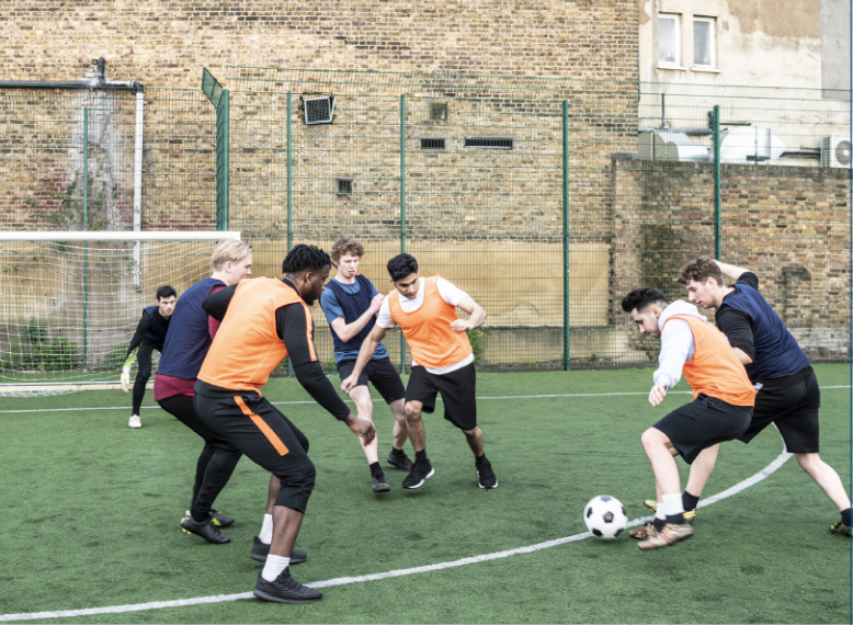 People playing football