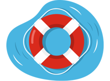 A life buoy ring at sea